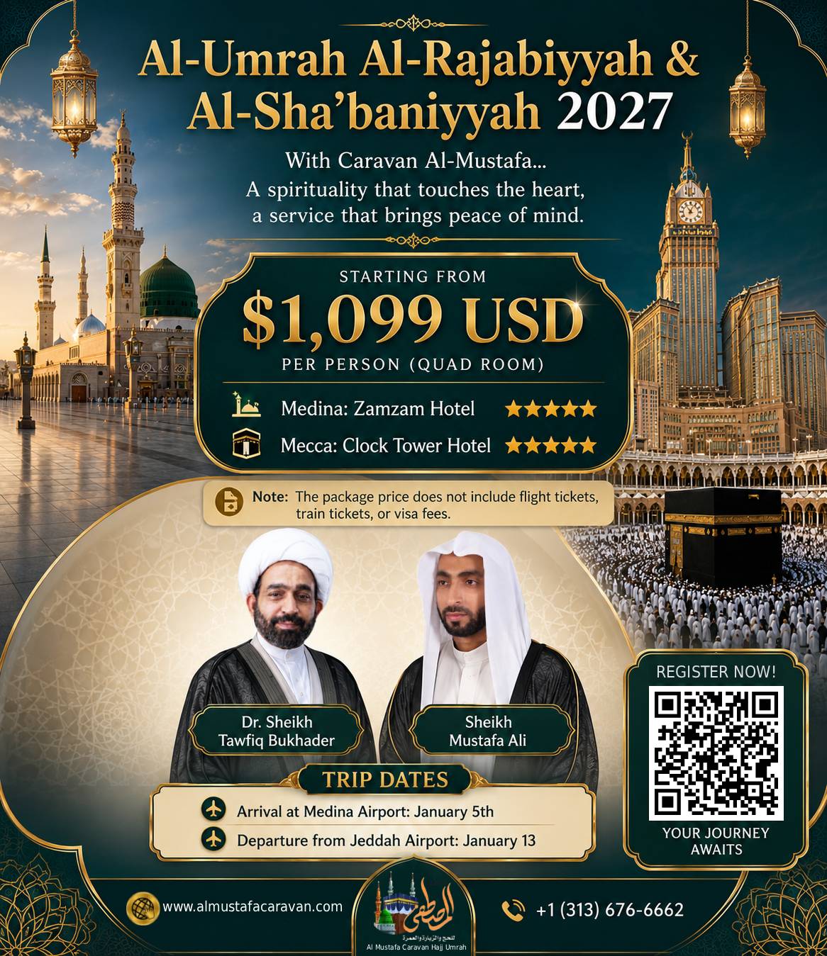 Al-Umrah Al-Rajabiyyah & Al-Sha'baniyyah 2027 — Hajj Umrah Ziarat packages for pilgrims from USA, Canada and Europe